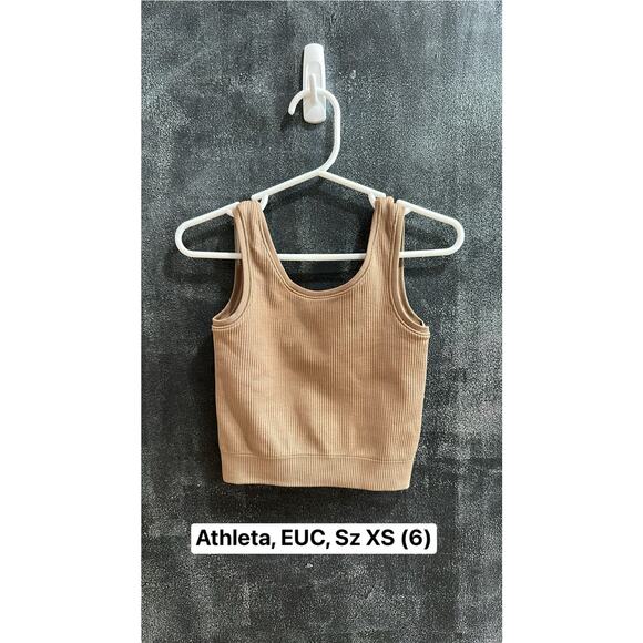 Athleta Girl Brown Cropped Ribbed Tank Elastic Waist Activewear Girls XS 6Y - Picture 7 of 7